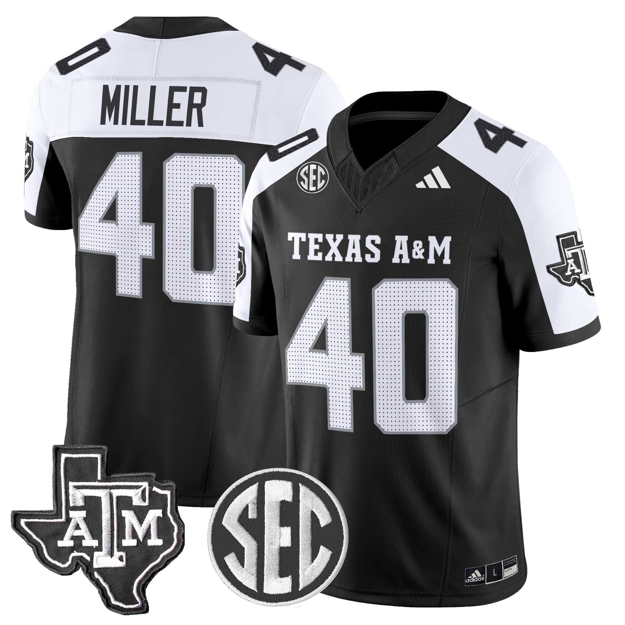 Men Texas A&M Aggies #40 Miller Black 2024 Vapor Limited NCAA Jersey